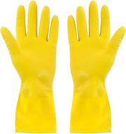 🧤 beauty hands latex reusable dishwashing cleaning gloves - flock lining, yellow - 1 pair logo