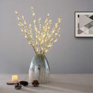 🌟 enhance any occasion with 3 pack lighted tree branches: crystal beaded gold twig lights with timer battery operated, 30inch height, 60 warm white led lights - perfect for home, garden, wedding, and holiday decorations! логотип