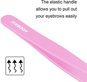 img 1 attached to PROBEAUTY Pink Slant Tip Tweezers – FIXBODY Stainless Steel Eyebrow Tweezers for Your Everyday Beauty Routine