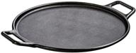 🍳 lodge pre-seasoned cast iron baking pan with loop handles - 14 inch, black: exceptional cooking and durability logo