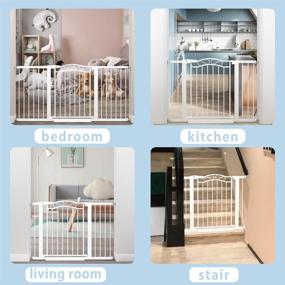 img 2 attached to 🚸 Premium Extra Wide Baby Gate: Walk Through Safety Child Gate for Large Openings - Ideal for Stairs and Doorways - Auto Close Indoor Gates for Kids Or Pets 76.38"-79.13