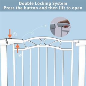 img 3 attached to 🚸 Premium Extra Wide Baby Gate: Walk Through Safety Child Gate for Large Openings - Ideal for Stairs and Doorways - Auto Close Indoor Gates for Kids Or Pets 76.38"-79.13