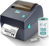 📠 hotlabel s8 thermal label printer with bonus 100 4×6 shipping labels - barcode sticker maker machine for direct jar bottle labelling, ups usps fedex amazon ebay etsy packages postage writer - windows mac compatible logo