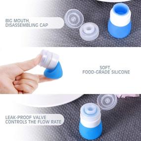 img 2 attached to 🥗 Veronica Portable Salad Dressing Bottles, Leak-Proof Squeezy Containers for Salad Dressing on the Go, Mini Food Storage Containers, Set of 4 (37ML)