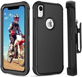 img 4 attached to Defender Shockproof Kickstand Protective Cover Black