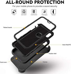img 2 attached to Defender Shockproof Kickstand Protective Cover Black