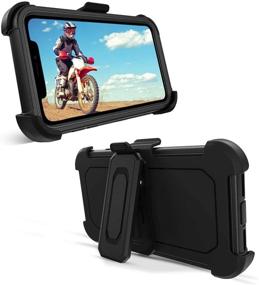 img 3 attached to Defender Shockproof Kickstand Protective Cover Black