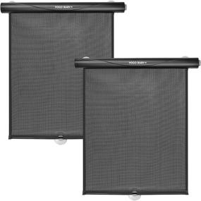 img 4 attached to 🌞 Car Roller Sunshade Deluxe Set: 2 Kids Black Retractable Window Sunshade Blocks Sun & Keeps Car Cool, Neat Look When Not In Use
