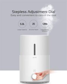 img 1 attached to DEERMA 5L Top Fill Ultrasonic Cool Mist Air Humidifiers with Essential Oil Diffuser, Ideal for Home Baby Large Room Bedroom Office, Night Light, Auto Shut Off, Adjustable Mist Volume