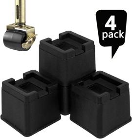 img 4 attached to 🛏️ Enhance Your Furniture Set-Up with Joyclub 3 Inch Heavy Duty Bed Risers - Durable, Stackable, Fits Sofas, Tables, Couches & Beds