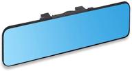 🚗 skycrophd anti-glare car interior rear view mirror - clip-on wide angle rearview mirror for blind spot elimination with flat blue design - 11in (280mm) logo