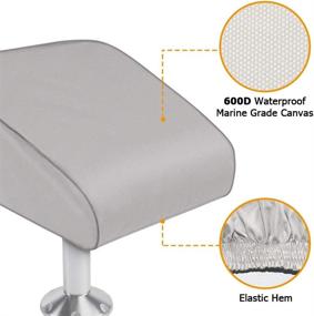 img 3 attached to 🚤 iCOVER Boat Folding Seat Cover - 2 Pack | 600D Canvas Waterproof Heavy-Duty & Weather Resistant Material | Trailerable Fishing Chair Cover