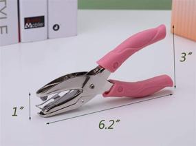 img 3 attached to Metal Handheld Single Hole Punch set with Pink Grip in 3 Unique Shapes for DIY Crafts and Office Use (3 Piece Set)