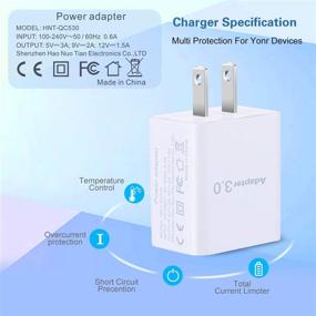 img 1 attached to 🔌 OKRAY Quick Charger 3.0 Wall Charger 2 Pack - 18W QC Fast Charging USB Power Adapter Compatible with iPhone 12/11, Samsung Galaxy S20/S10, 10W Wireless Charger, Pad, Tablets (Black White)