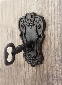 img 2 attached to Lulu Decor Roman Antique Key Shaped Hooks: Strong Heavy Decorative Hooks in Black for Elegant Wall Decor - Set of 3 Hooks, Different Styles - Perfect Housewarming/Holiday Gifts