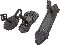 lulu decor roman antique key shaped hooks: strong heavy decorative hooks in black for elegant wall decor - set of 3 hooks, different styles - perfect housewarming/holiday gifts logo