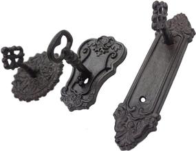 img 4 attached to Lulu Decor Roman Antique Key Shaped Hooks: Strong Heavy Decorative Hooks in Black for Elegant Wall Decor - Set of 3 Hooks, Different Styles - Perfect Housewarming/Holiday Gifts