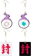 💩 eartim 2 pairs toilet bound kun earrings - anime cosplay acrylic drop earrings for women, teens, friends - fashionable accessories for girls' birthday, valentine's, friendship party gifts logo