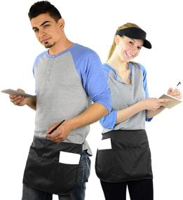 img 2 attached to 👨 Mato & Hash Double Sided Waterproof Waist Apron with 3 Pockets and Pen Holder – Perfect for Severs, Bartenders, Cooking, Crafts