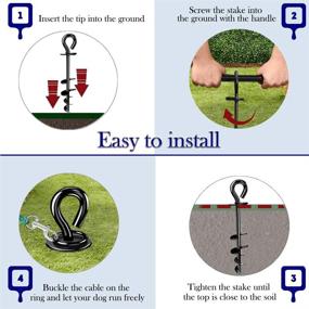 img 1 attached to 🐾 Highland Farms Select Heavy Duty Spiral Dog Tie Out Stake - Ideal for Small, Medium, and Large Dogs - Perfect for Outdoor Yard, Beach, and Lawn Areas