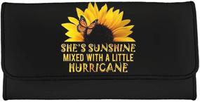 img 4 attached to FUIBENG Sunflowers Butterfly Girl，Trifold Sunshine，Mixed Women's Handbags & Wallets in Wallets