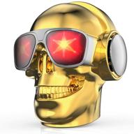 🔊 gothic style bluetooth speakers – zhogtneg skull head speaker v5.0 with 8w stereo sound, tws, built-in mic- golden logo