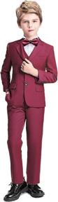 img 1 attached to Boy Formal Tuxedo Set Dress Clothes Toddler Burgundy Boys' Clothing : Suits & Sport Coats