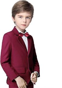 img 3 attached to Boy Formal Tuxedo Set Dress Clothes Toddler Burgundy Boys' Clothing : Suits & Sport Coats