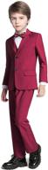 boy formal tuxedo set dress clothes toddler burgundy boys' clothing : suits & sport coats logo