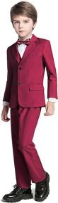 img 4 attached to Boy Formal Tuxedo Set Dress Clothes Toddler Burgundy Boys' Clothing : Suits & Sport Coats