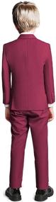 img 2 attached to Boy Formal Tuxedo Set Dress Clothes Toddler Burgundy Boys' Clothing : Suits & Sport Coats