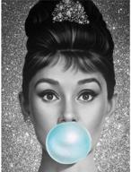 🖼️ full round drill diy diamond painting kit for adults - home art decoration: audrey hepburn blowing bubble gum - 11.8x15.7in (1 pack) by cenda logo