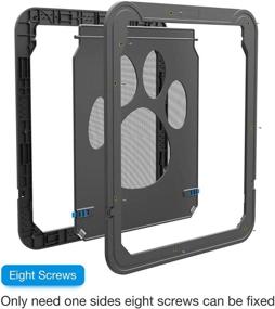 img 1 attached to 🐱 SLADE Pet Cat Dog Screen Door: Lockable Sliding Doggie Door for Exterior Doors - L 37cm W 42cm H