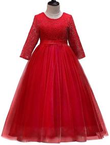 img 1 attached to 👗 Enchanting Princess Pageant Sleeve Dresses: Perfect for Bridesmaids and Communion Girls' Clothing