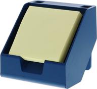 🔵 bostitch konnect sticky note holder + business card stand with pen holders - blue logo
