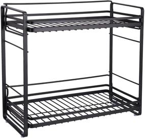 img 1 attached to 🛁 Efficient 2-Tier Bathroom Countertop Organizer - Versatile Detachable Standing Rack for Bathroom Storage, Cosmetics, and Kitchen - Stylish Vanity Tray, Shower Caddy, and Spice Rack - Wire Basket Design in Black