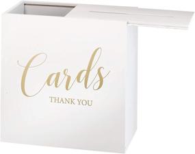 img 2 attached to Medium White Wooden Wedding Card Box by Lillian Rose - Enhancing SEO