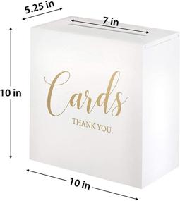 img 3 attached to Medium White Wooden Wedding Card Box by Lillian Rose - Enhancing SEO