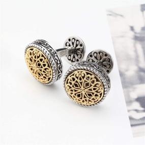 img 1 attached to 👔 Elevate Your Style with Plated Vintage Celtic Filigree Cufflinks