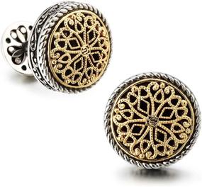 img 4 attached to 👔 Elevate Your Style with Plated Vintage Celtic Filigree Cufflinks