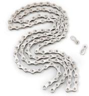 🚲 zhiqiu fsc 9 speed 116l bicycle chain: silver and gold (1/2x11/128-inch) ideal for 8-speed bikes logo