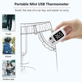 img 3 attached to 🌡️ Mini Infrared Thermometer with Large Digital Display for Mobile Phones - USB Connectivity for Apple and Type-C Devices