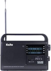 img 2 attached to 📻 Портативное радио Kaito KA390 AM/FM/Короткая волна/NOAA синоптическое радио: Черное + светодиодный фонарик.