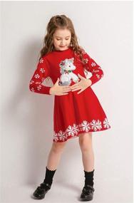 img 3 attached to SMILING PINKER Girls Christmas Knit Sweater Dress: A Unicorn Snowflake Xmas Gift for Winter Delights!