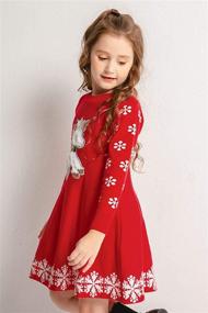 img 1 attached to SMILING PINKER Girls Christmas Knit Sweater Dress: A Unicorn Snowflake Xmas Gift for Winter Delights!