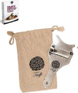 🔪 5☆ truffle slicer & chocolate shaver: premium stainless steel, adjustable blade, includes chic fabric bag, recipe e-book, pdf user guide. perfect for truffles, cheese, garlic, mushrooms & veg! logo