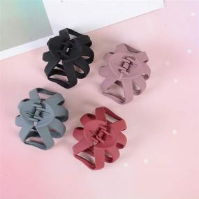 img 3 attached to ♂️ Set of 6 Medium Hair Claw Clips with Enhanced Grip – Octopus Jaw Clips for Thick Hair, Matte Finish – Ideal Women's and Girls' Daily Hairstyling Accessories