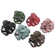 ♂️ set of 6 medium hair claw clips with enhanced grip – octopus jaw clips for thick hair, matte finish – ideal women's and girls' daily hairstyling accessories logo