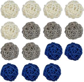 img 4 attached to 🎉 AUEAR 15-Pack Decorative Rattan Wicker Balls for Wedding Table Crafts, Party Accessories, and Vase Fillers - Stunning Decorations