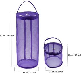 img 3 attached to 🧶 Empty Yarn Storage Bags Set of 2 - Round Mesh Cases for Portable Knitting and Crochet Thread Organizing - Ideal for Yarn Balls, Sewing, and Knitting Accessories - Convenient Tote Bags for Storage